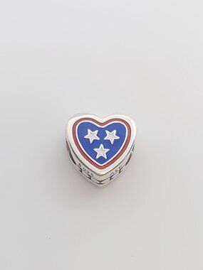 Pandora Tennessee Flag Heart Charm